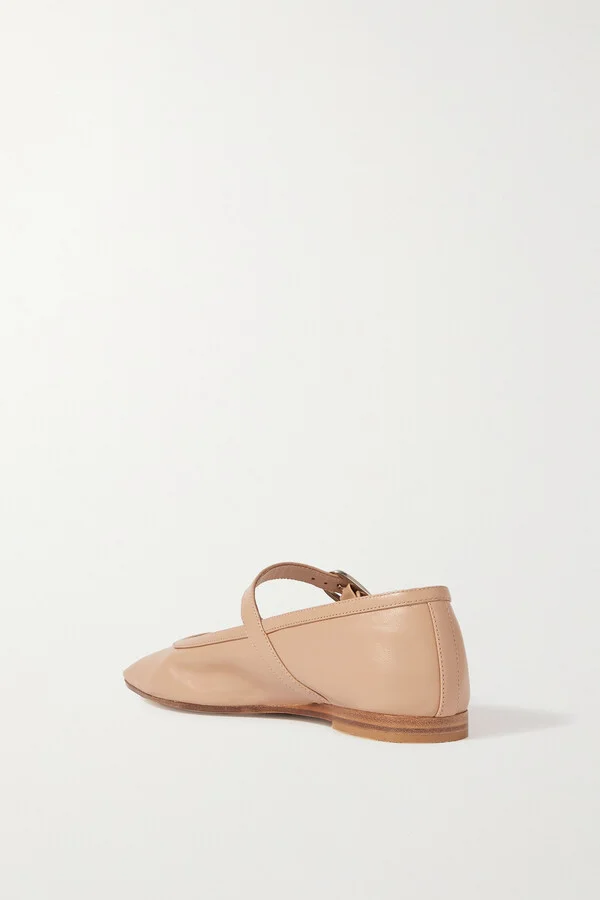 Le Monde Béryl - Leather Mary Jane Ballet Flats - Neutrals - Image 3