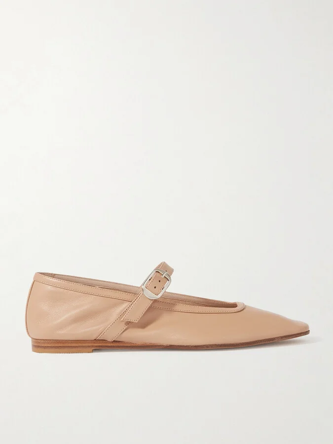 Le Monde Béryl - Leather Mary Jane Ballet Flats - Neutrals