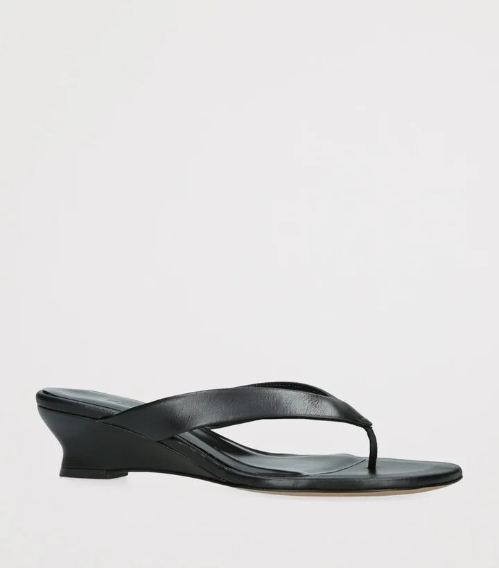 Le Monde Beryl Leather Micro Wedge Sandals 40 - Image 4