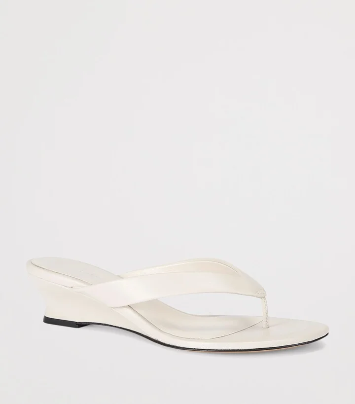 Le Monde Beryl Leather Micro Wedge Sandals 40 - Image 3