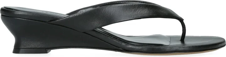 Le Monde Beryl Leather Micro Wedge Sandals 40
