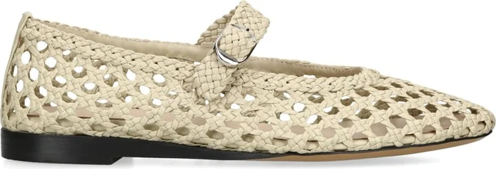 Le Monde Beryl Leather Woven Mary Janes