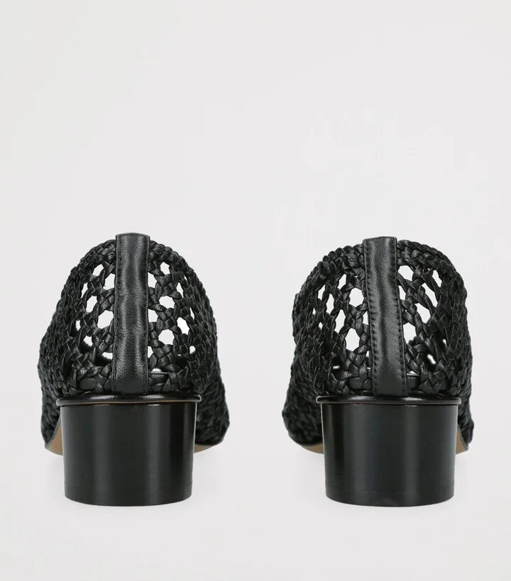 Le Monde Beryl Leather Woven Pumps 40 - Image 2