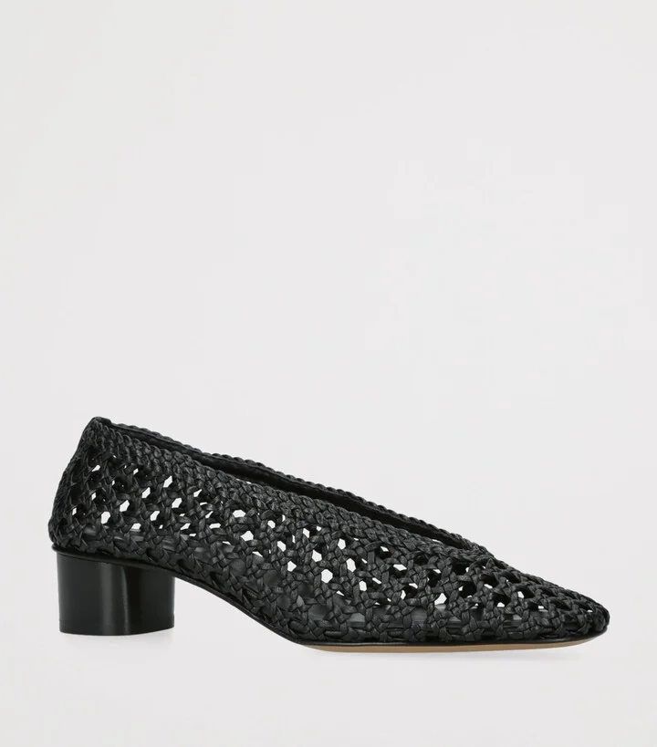 Le Monde Beryl Leather Woven Pumps 40 - Image 3