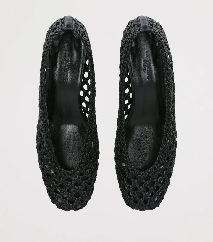 Le Monde Beryl Leather Woven Pumps 40 - Image 4