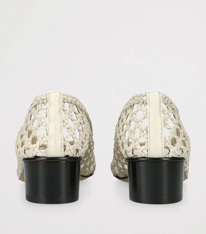Le Monde Beryl Leather Woven Pumps 40 - Image 2