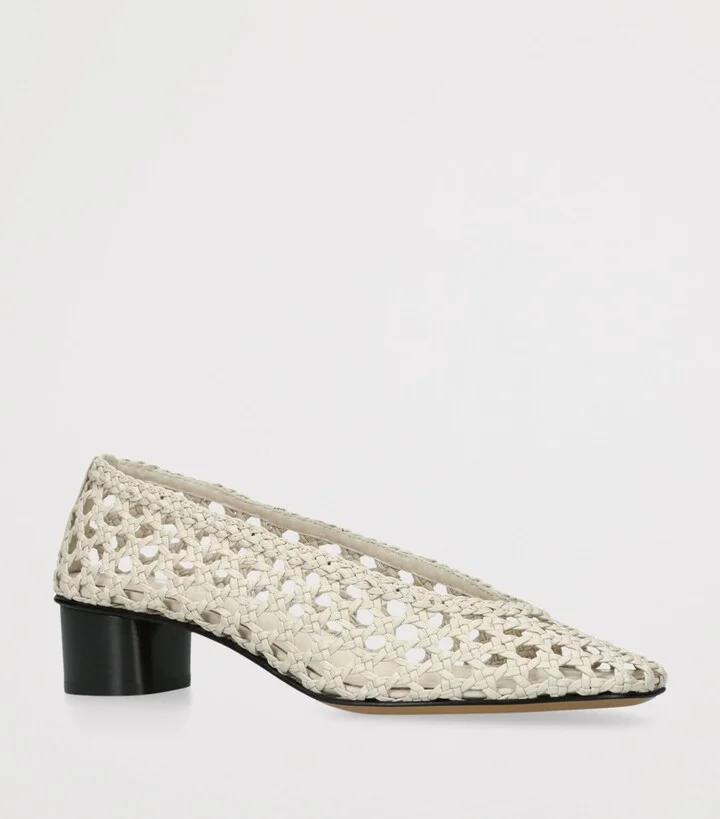 Le Monde Beryl Leather Woven Pumps 40 - Image 3