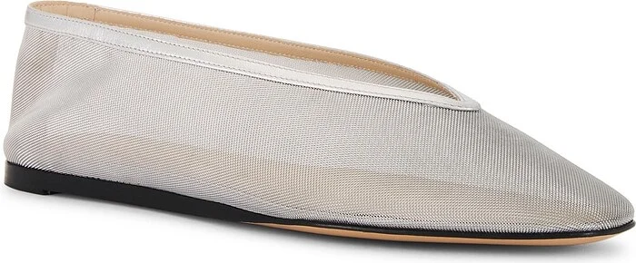 LE MONDE BÉRYL Luna Flat in Metallic Silver - Image 2