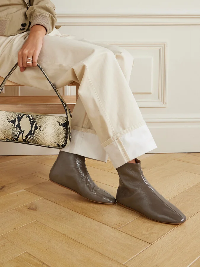 Le Monde Béryl - Luna Glossed-leather Ankle Boots - Brown - Image 2