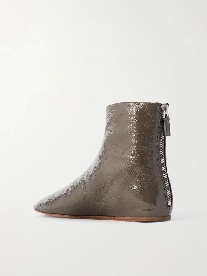 Le Monde Béryl - Luna Glossed-leather Ankle Boots - Brown - Image 3