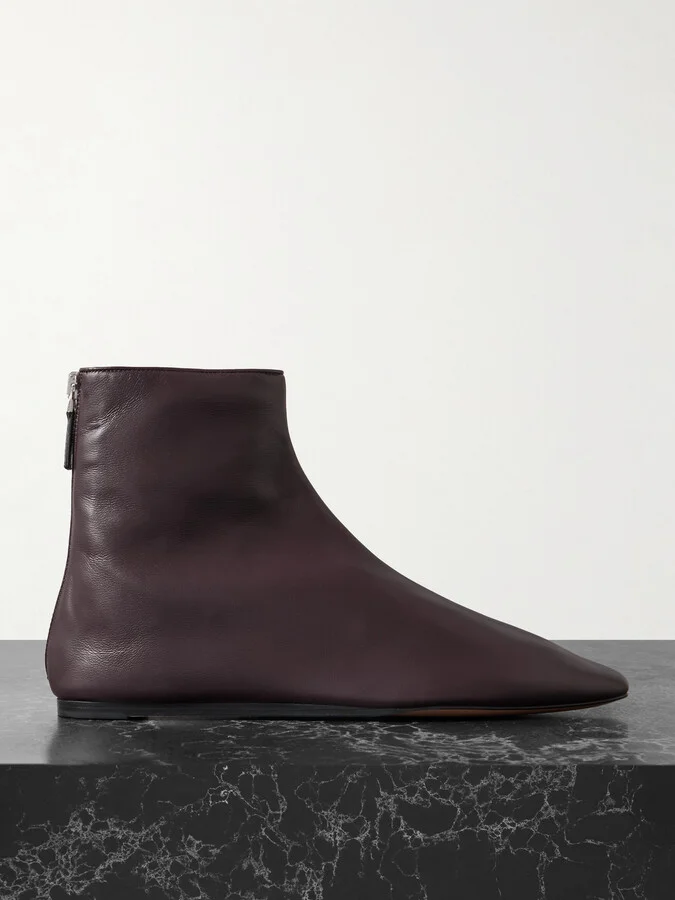 Le Monde Béryl - Luna Leather Ankle Boots - Burgundy