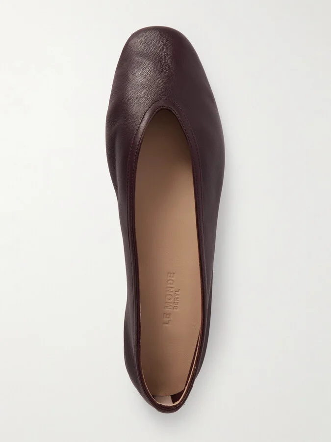 Le Monde Béryl - Luna Leather Ballet Flats - Burgundy - Image 5