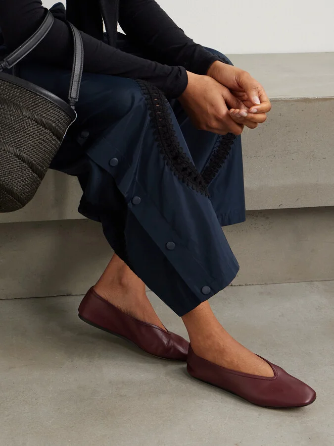 Le Monde Béryl - Luna Leather Ballet Flats - Burgundy - Image 2