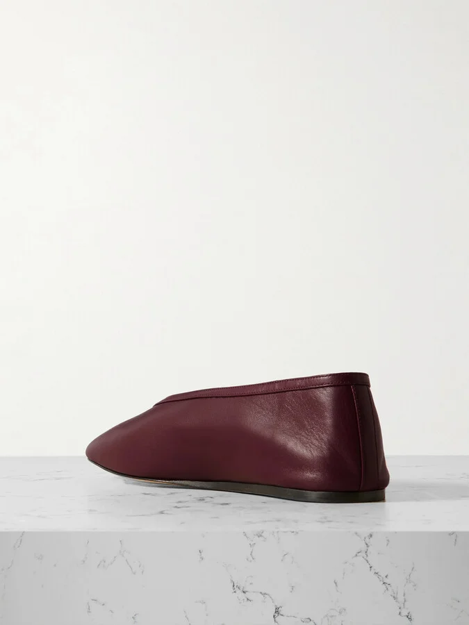 Le Monde Béryl - Luna Leather Ballet Flats - Burgundy - Image 3