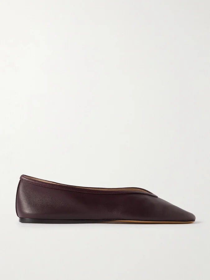 Le Monde Béryl - Luna Leather Ballet Flats - Burgundy