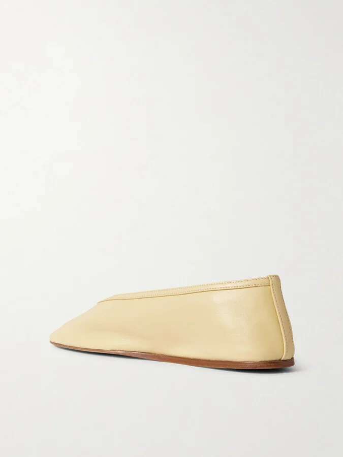Le Monde Béryl - Luna Leather Ballet Flats - Yellow - Image 3