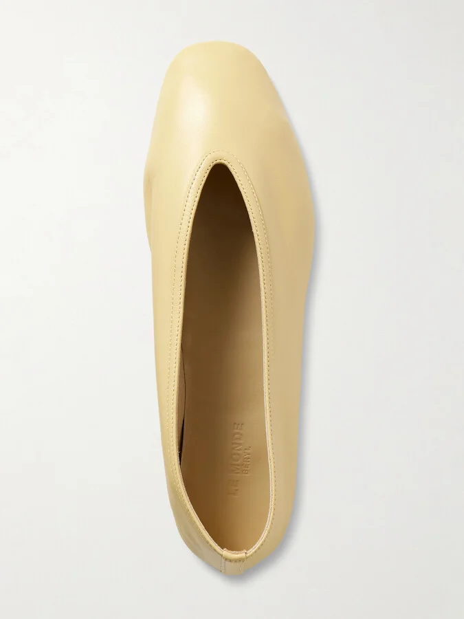 Le Monde Béryl - Luna Leather Ballet Flats - Yellow - Image 5