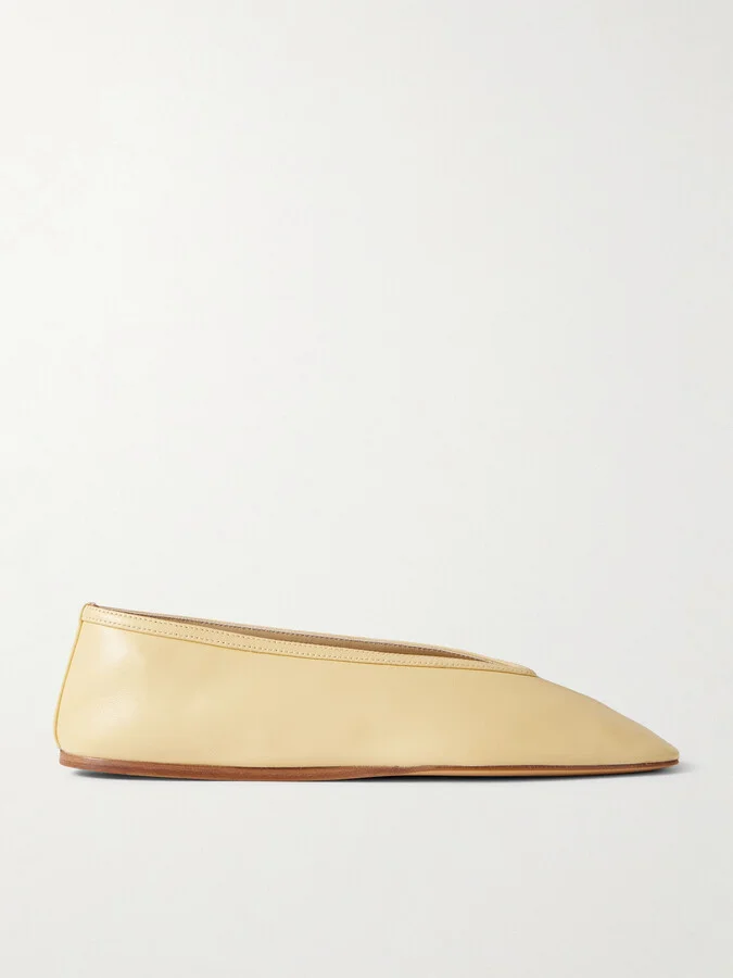 Le Monde Béryl - Luna Leather Ballet Flats - Yellow