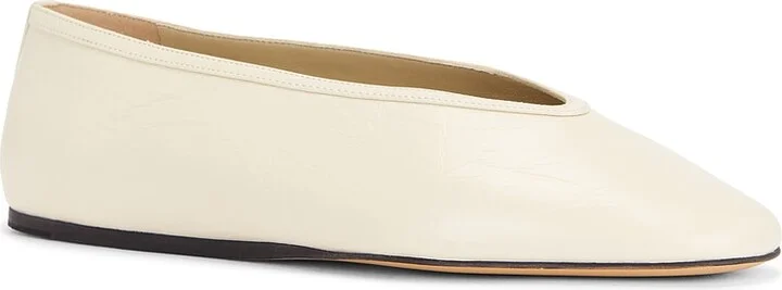 LE MONDE BÉRYL Luna Naplack Leather Slipper in Ivory - Image 2