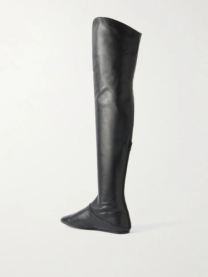 Le Monde Béryl - Luna Over-the-knee Leather Boots - Black - Image 3
