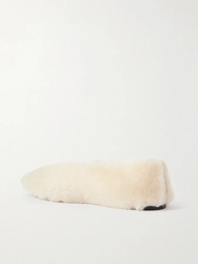 Le Monde Béryl - Luna Shearling Ballet Flats - Neutrals - Image 3