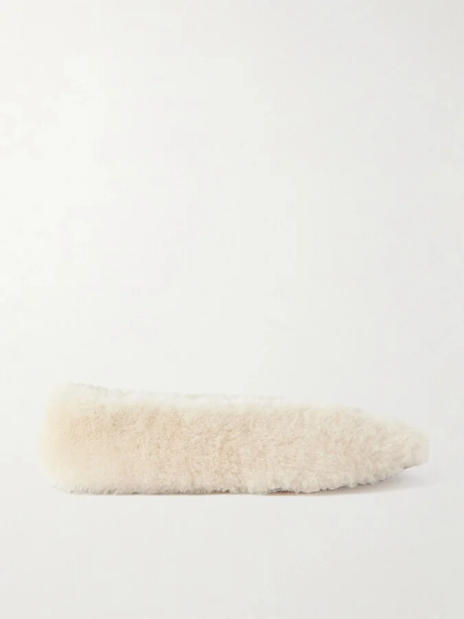Le Monde Béryl - Luna Shearling Ballet Flats - Neutrals - Image 5