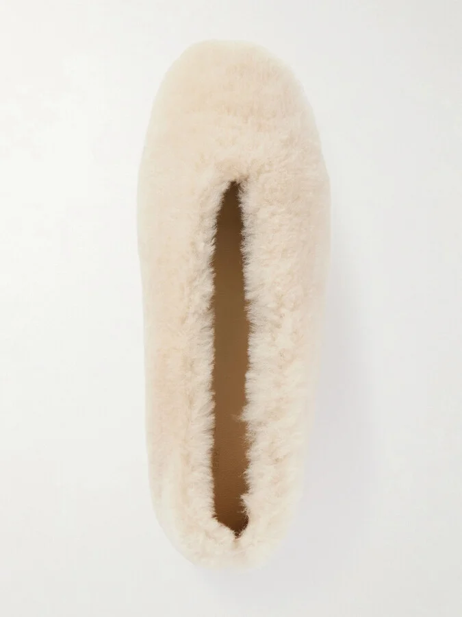 Le Monde Béryl - Luna Shearling Ballet Flats - Neutrals