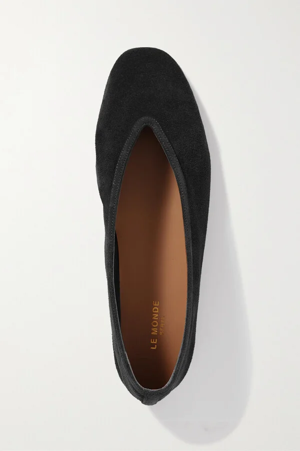 Le Monde Béryl - Luna Suede Ballet Flats - Black - Image 5
