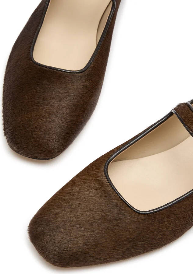 LE Monde Beryl Mary Jane Calf-hair Flats - Image 3