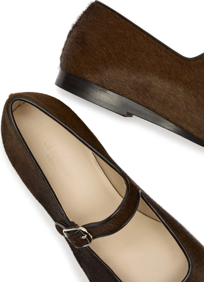 LE Monde Beryl Mary Jane Calf-hair Flats - Image 4
