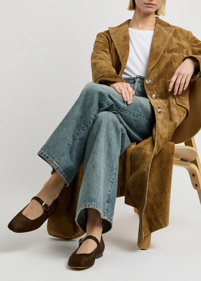 LE Monde Beryl Mary Jane Calf-hair Flats - Image 5