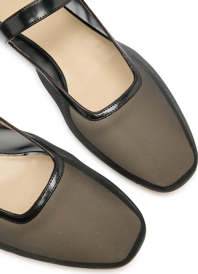 LE Monde Beryl Mary Jane Glittered Mesh Ballet Flats - Image 3