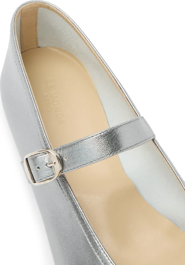 LE Monde Beryl Mary Jane Metallic Leather Ballet Flats - Image 4