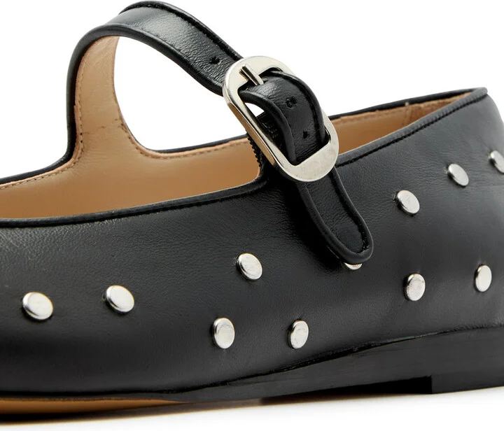 LE Monde Beryl Mary Jane Studded Leather Flats - Image 4