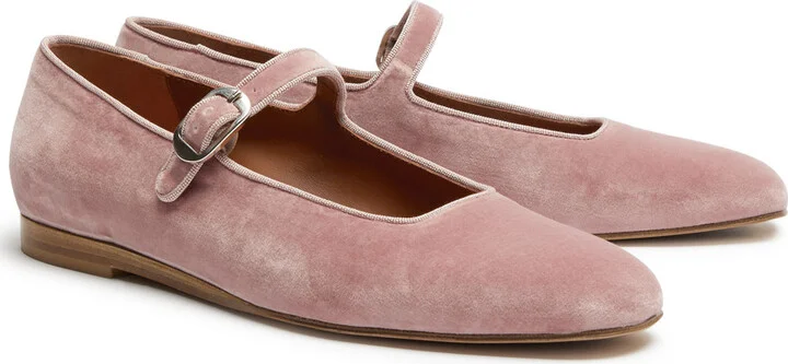 LE Monde Beryl Mary Jane Velvet Flats - Image 2