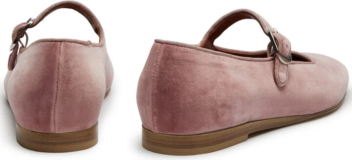 LE Monde Beryl Mary Jane Velvet Flats - Image 3