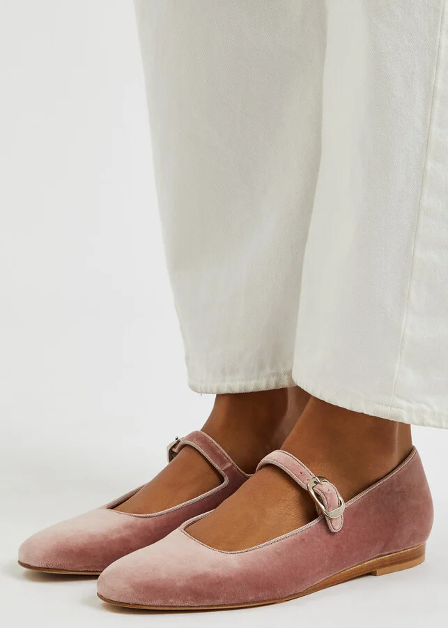 LE Monde Beryl Mary Jane Velvet Flats - Image 5
