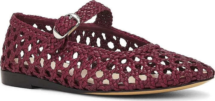 LE MONDE BÉRYL Mary Jane Woven Flat in Red - Image 2