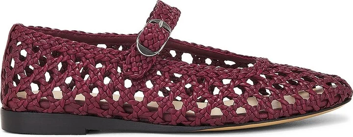 LE MONDE BÉRYL Mary Jane Woven Flat in Red