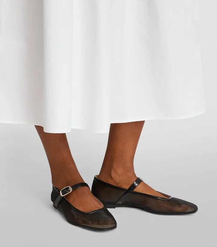 Le Monde Beryl Mesh Mary Jane Ballet Flats - Image 6