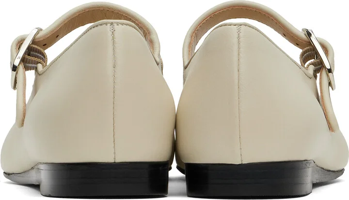 Le Monde Beryl Off-White Leather Mary Jane Ballerina Flats - Image 2