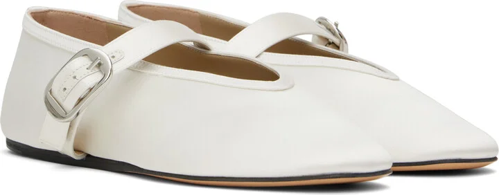 Le Monde Beryl Off-White Stella Ballerina Flats - Image 4