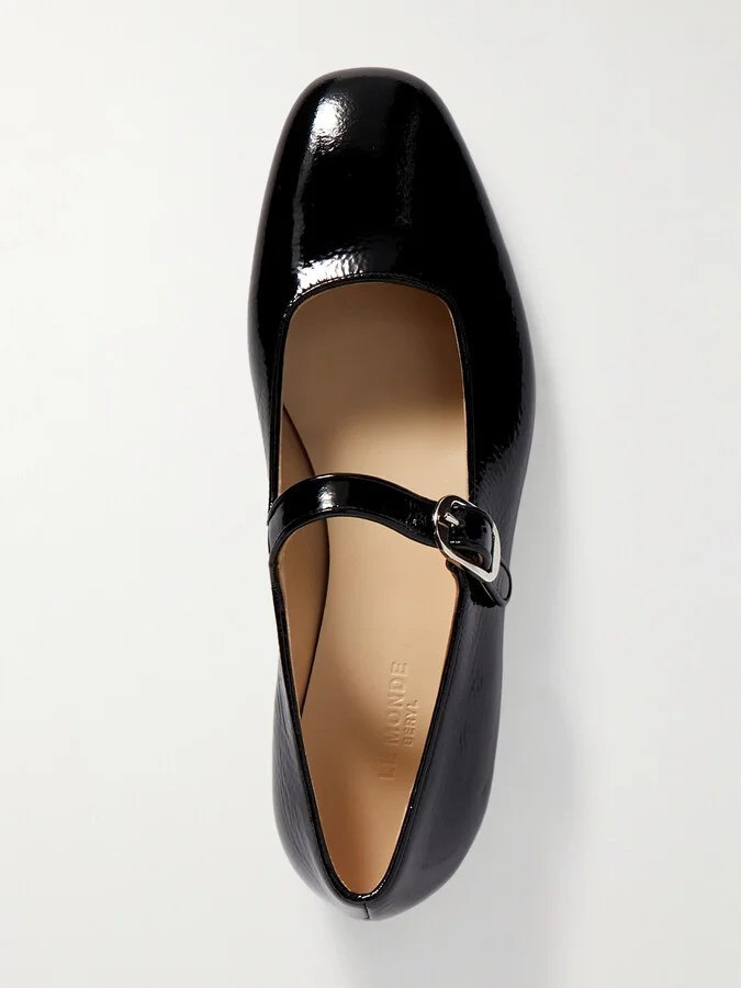 Le Monde Béryl - Patent-leather Mary Jane Ballet Flats - Black - Image 5
