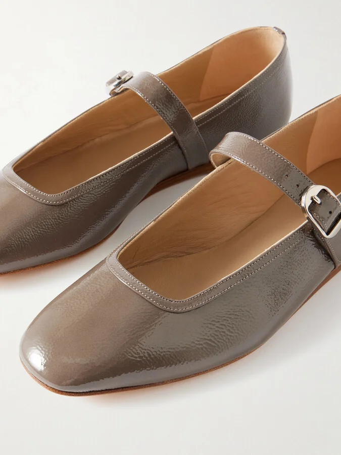 Le Monde Béryl - Patent-leather Mary Jane Ballet Flats - Brown - Image 4