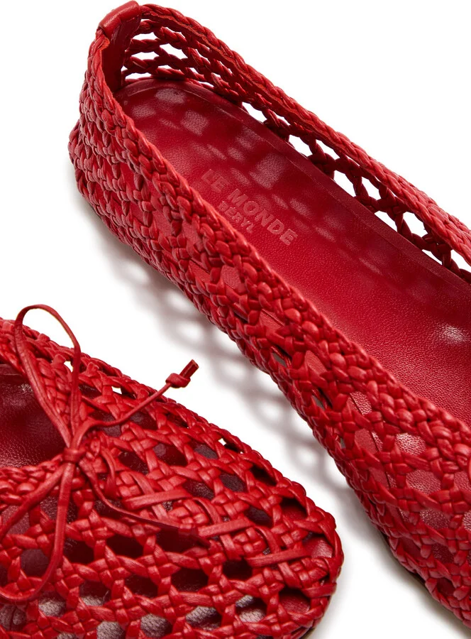 LE Monde Beryl Regency Woven Leather Ballet Flats - Image 4