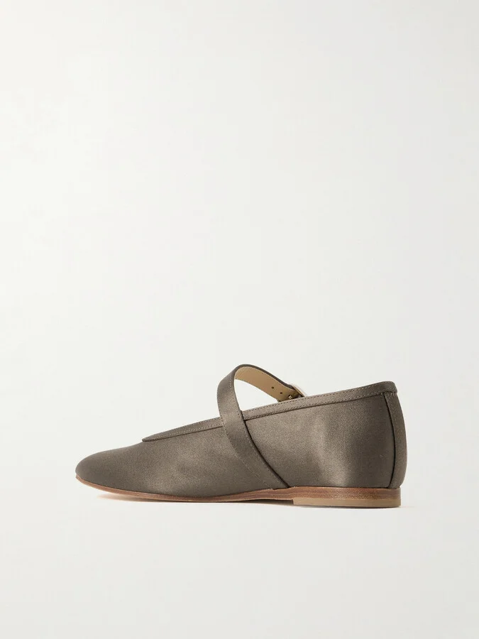 Le Monde Béryl - Satin Mary Jane Ballet Flats - Brown - Image 3