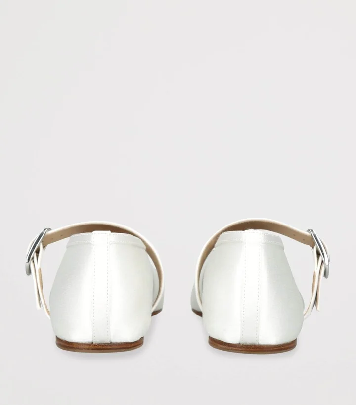 Le Monde Beryl Satin Stella Flats - Image 2