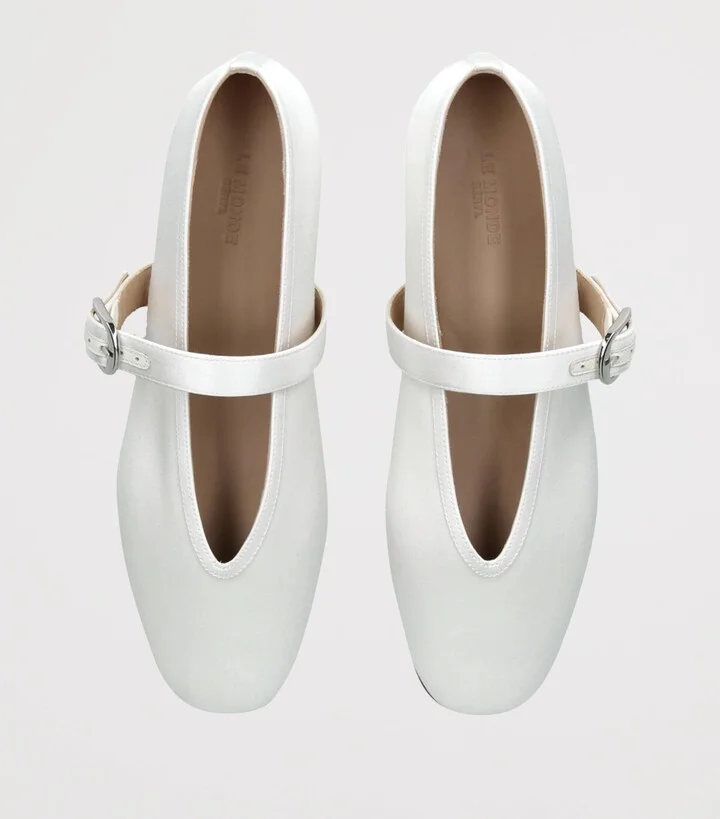 Le Monde Beryl Satin Stella Flats - Image 4