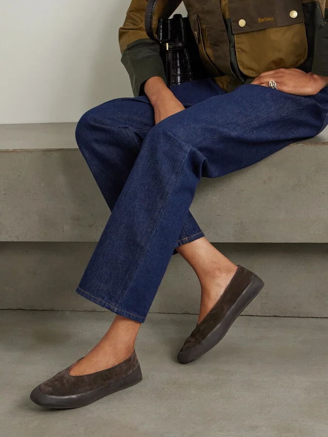Le Monde Béryl - Shearling-lined Suede Ballet Flats - Brown - Image 2