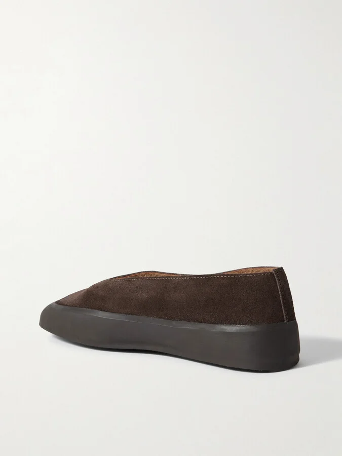 Le Monde Béryl - Shearling-lined Suede Ballet Flats - Brown - Image 3